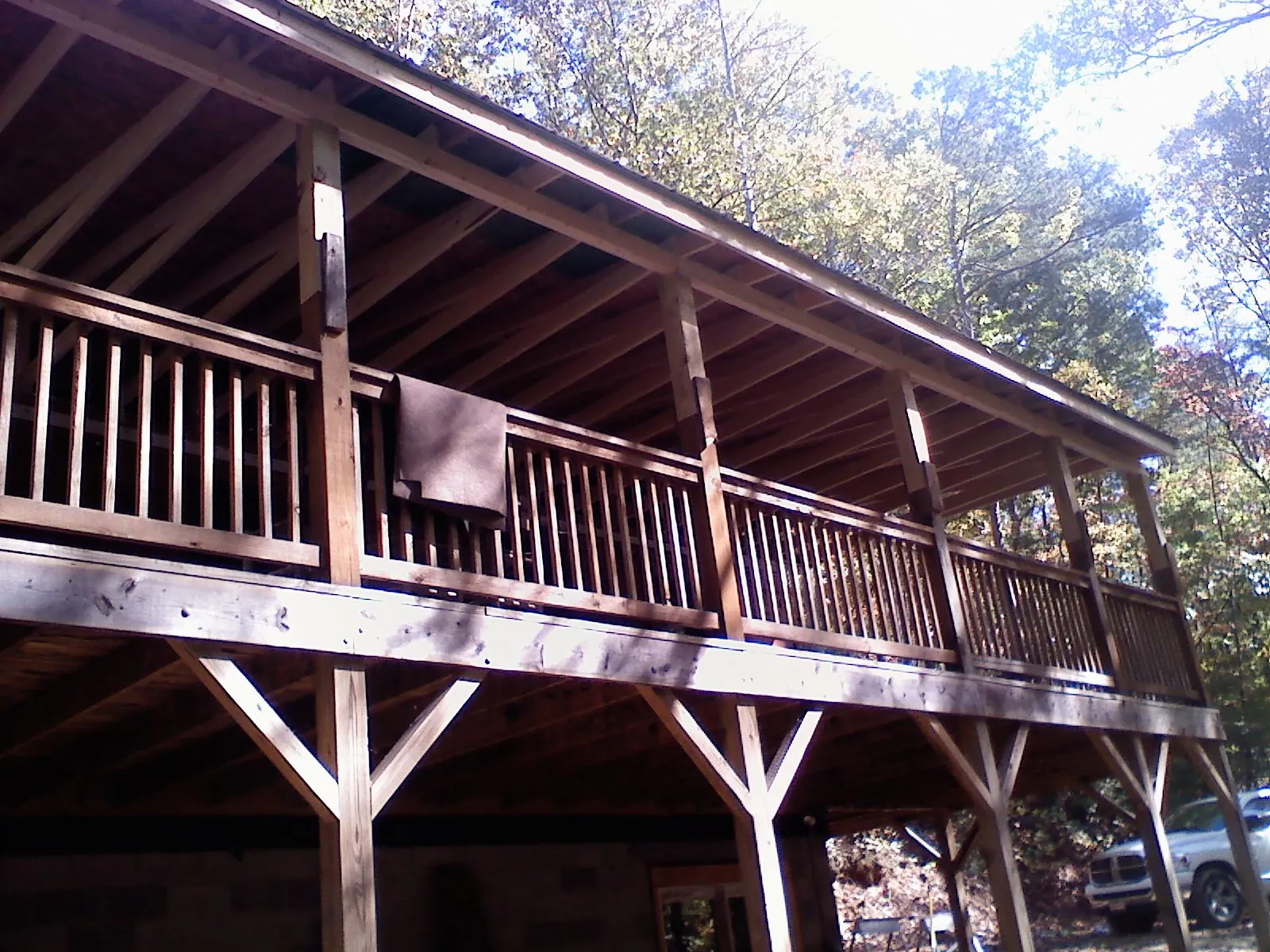 Timber framing under a new elevated porch and deck — Roof Leak Repair in Richwood by Roofing Brothers